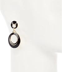 Dillard's Enamel Double Open Round Drop Earrings
