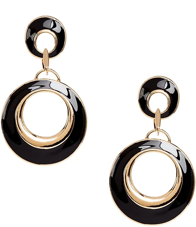 Dillard's Enamel Double Open Round Drop Earrings