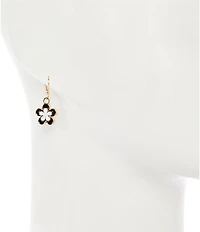 Dillard's Enamel Flower Pearl Drop Earrings