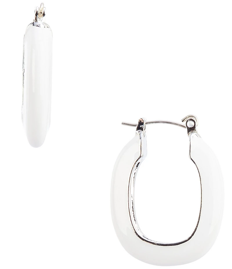 Dillard's Enamel Medium Metal Hoop Earrings