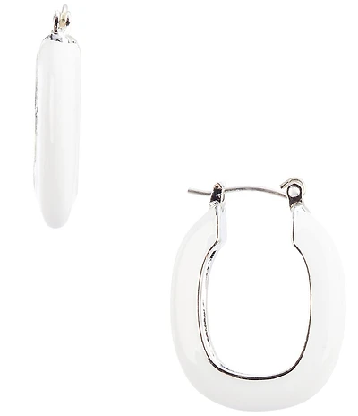 Dillard's Enamel Medium Metal Hoop Earrings