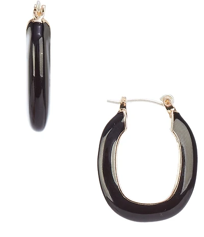 Dillard's Enamel Medium Metal Hoop Earrings