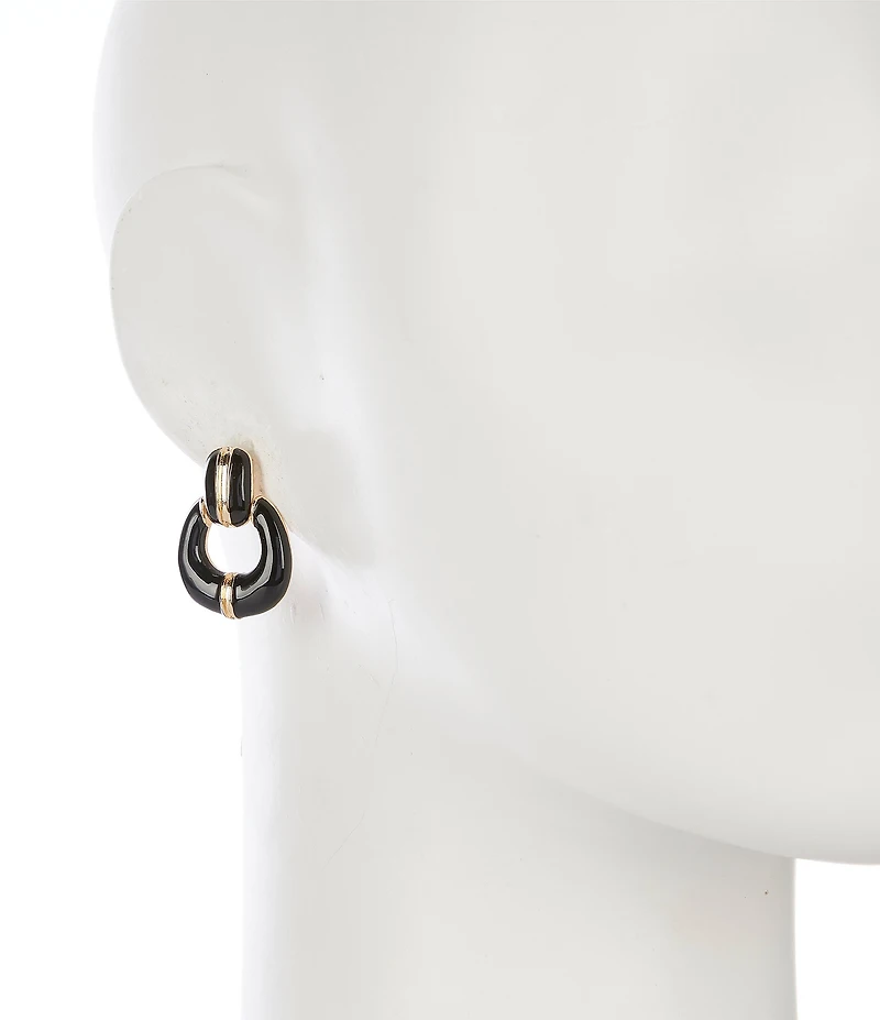Dillard's Epoxy Doorknocker Orbital Drop Earrings