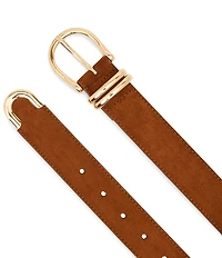 Dillard's Faux Suede Feathered Edge Stitch Belt
