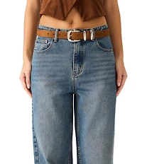 Dillard's Feathered Edge Stitch Leather Belt