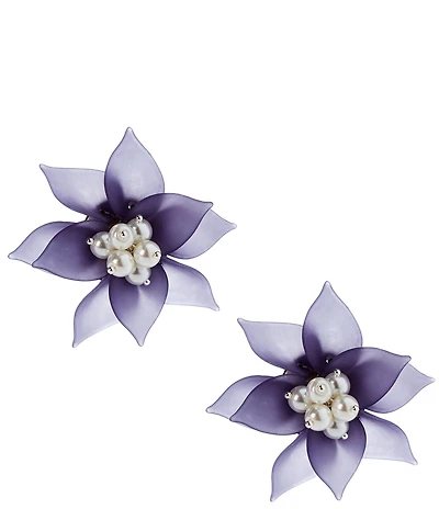 Dillard's Frosty Blue Flower Stud Earrings