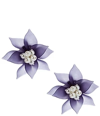 Dillard's Frosty Blue Flower Stud Earrings