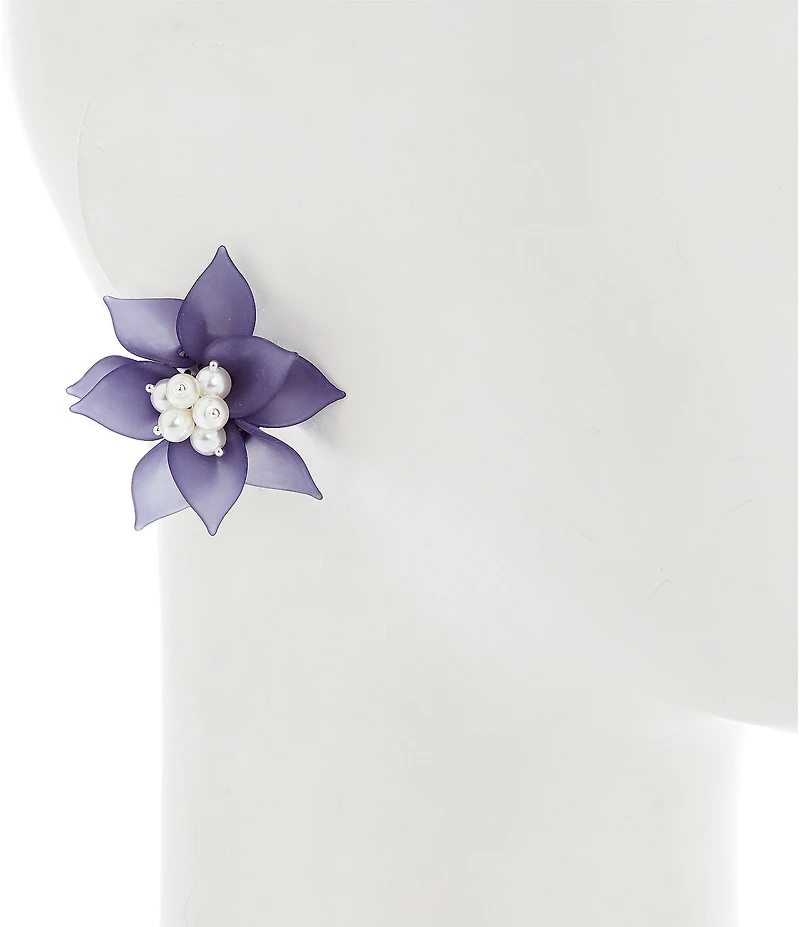Dillard's Frosty Blue Flower Stud Earrings