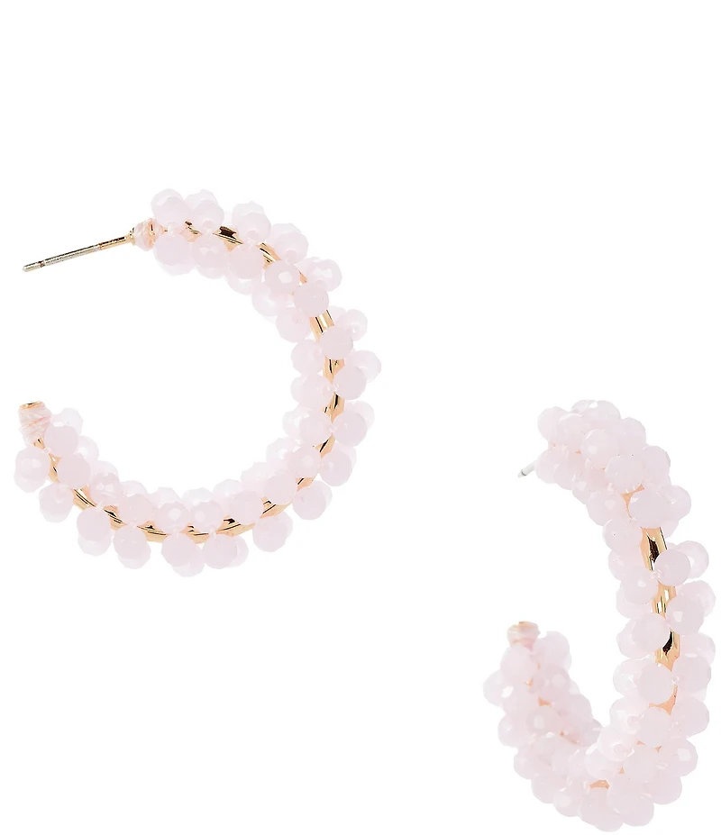 Dillard's Glass Bead Wrapped Small Wire Resort Hoop Earrings