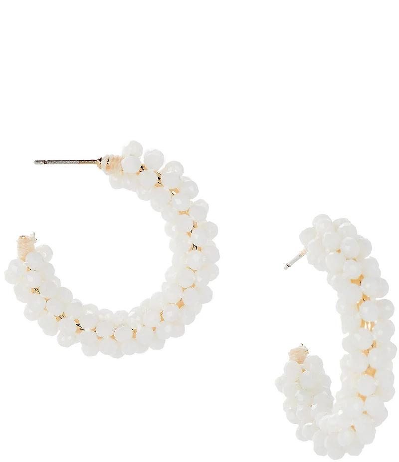 Dillard's Glass Bead Wrapped Small Wire Resort Hoop Earrings