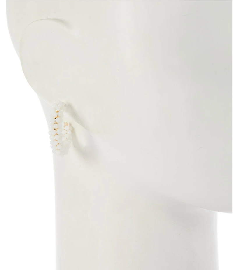 Dillard's Glass Bead Wrapped Small Wire Resort Hoop Earrings