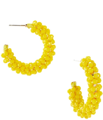 Dillard's Glass Bead Wrapped Small Wire Resort Hoop Earrings