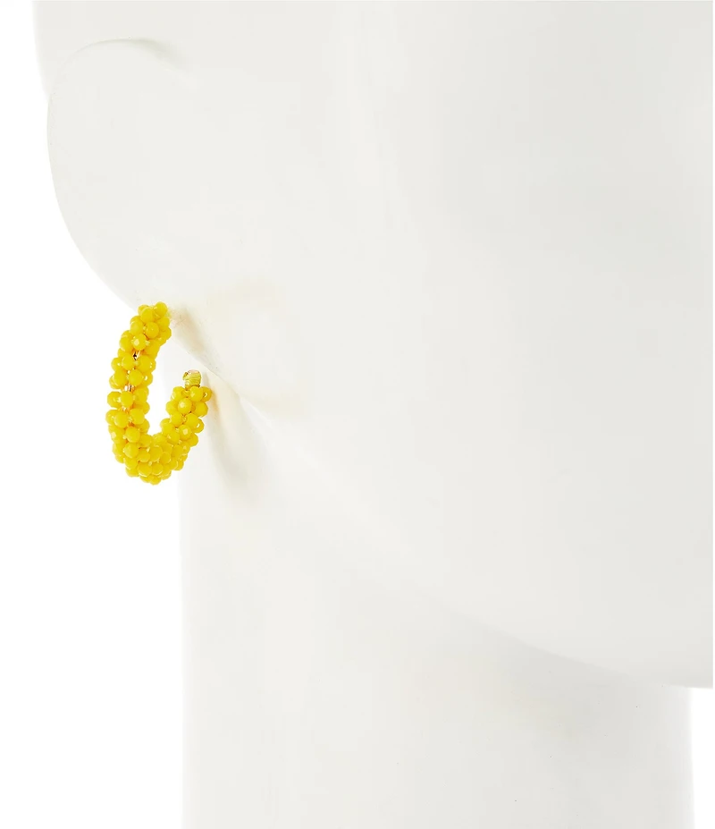 Dillard's Glass Bead Wrapped Small Wire Resort Hoop Earrings