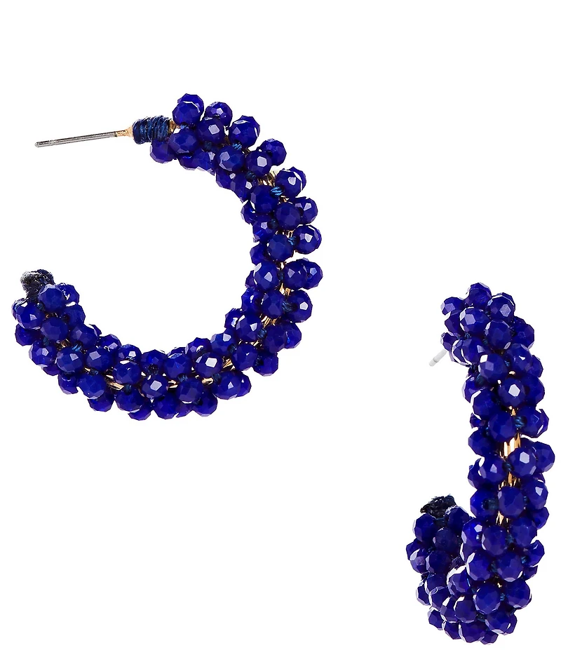 Dillard's Glass Beaded Resort Small Wire Hoop Earrings