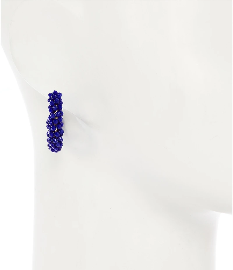 Dillard's Glass Beaded Resort Small Wire Hoop Earrings