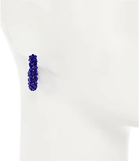 Dillard's Glass Beaded Resort Small Wire Hoop Earrings