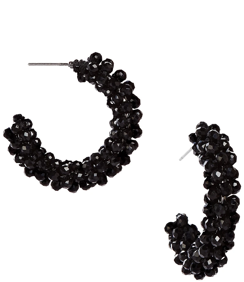 Dillard's Glass Beaded Small Wire Hoop Earrings