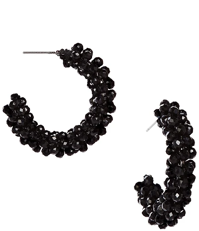Dillard's Glass Beaded Small Wire Hoop Earrings