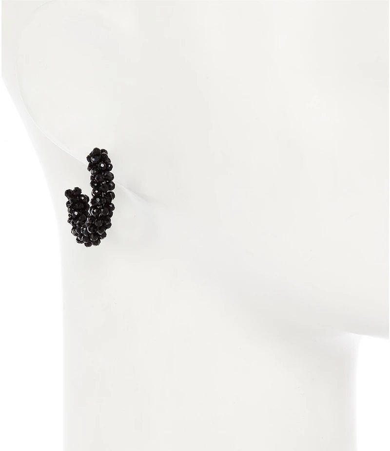 Dillard's Glass Beaded Small Wire Hoop Earrings