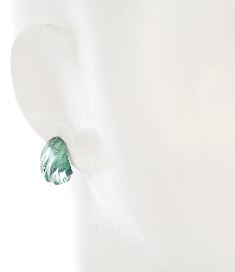 Dillard's Green Waves Teardrop Drop Earrings