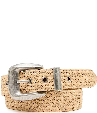 Dillard's Hammered Hardware Straw Belt