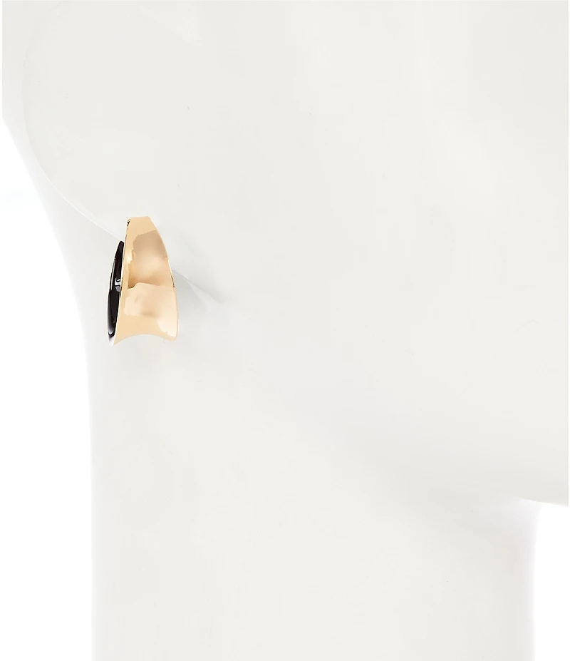 Dillard's Hammered Metal Enamel Hoop Earrings
