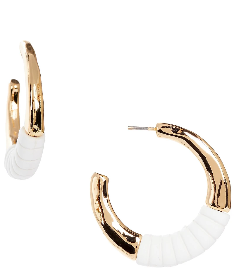 Dillard's Hammered Metal Jet Wrap Hoop Earrings