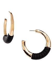 Dillard's Hammered Metal Jet Wrap Hoop Earrings