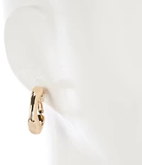 Dillard's Hammered Textured Organic Oval Clutchless Hoop Earrings