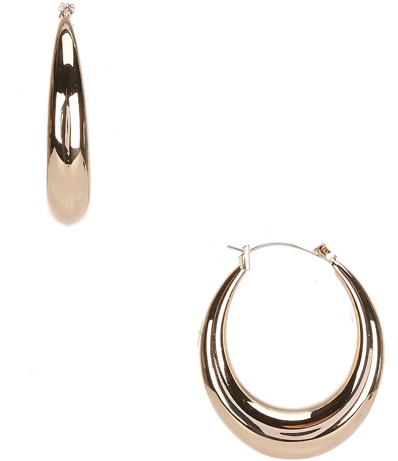 Dillard's Hollow Metal Oval Puffy Hoop Earrings