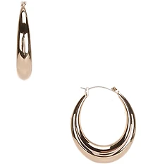 Dillard's Hollow Metal Oval Puffy Hoop Earrings