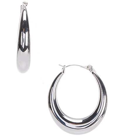 Dillard's Hollow Metal Oval Puffy Hoop Earrings