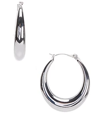 Dillard's Hollow Metal Oval Puffy Hoop Earrings