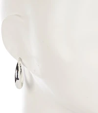 Dillard's Hollow Metal Oval Puffy Hoop Earrings