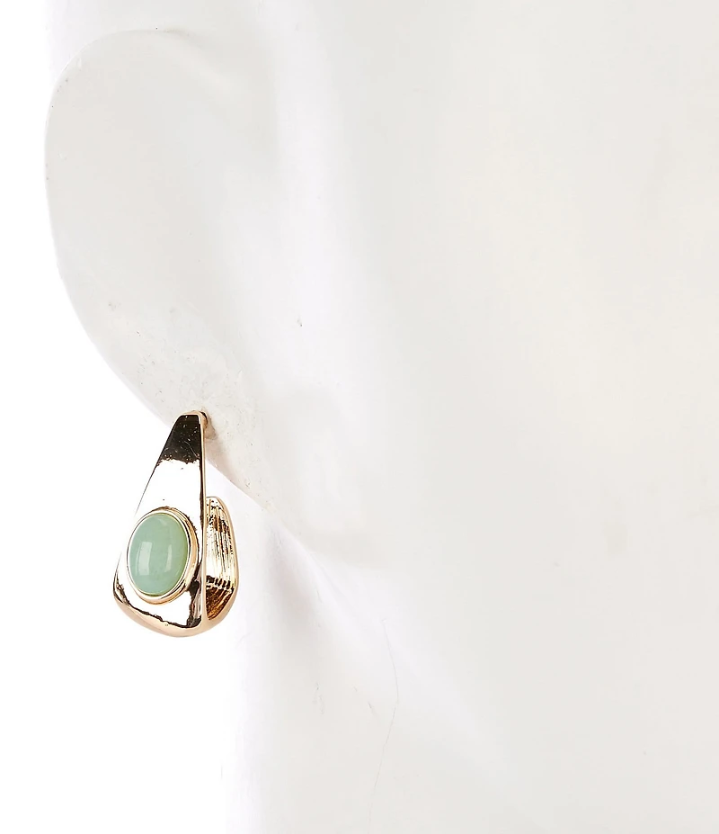 Dillard's Jade Cab Polished Metal Geometric Hoop Earrings