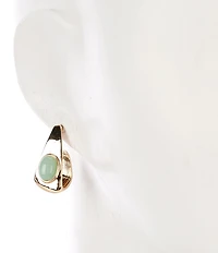 Dillard's Jade Cab Polished Metal Geometric Hoop Earrings