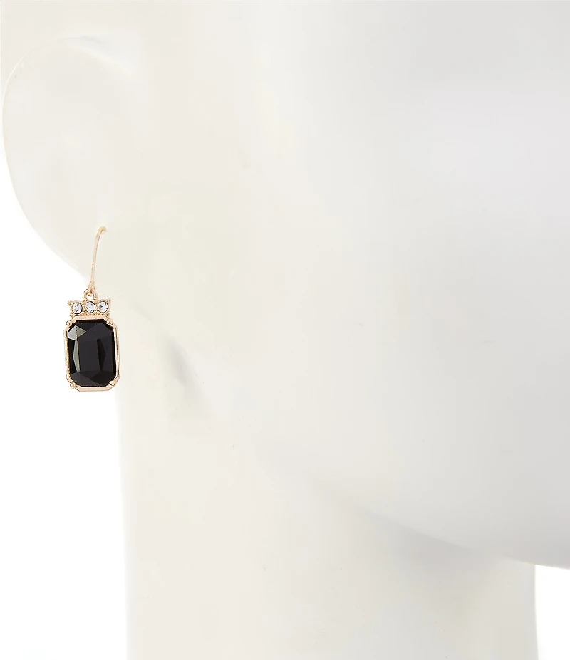 Dillard's Jet & Crystal Stone Metal Drop Earrings
