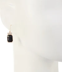 Dillard's Jet & Crystal Stone Metal Drop Earrings