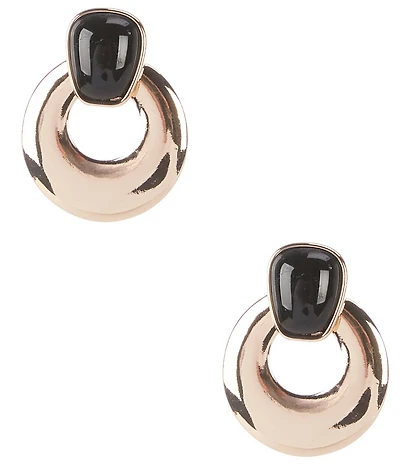 Dillard's Jet Cab Polished Metal Puffy Doorknocker Orbital Earrings