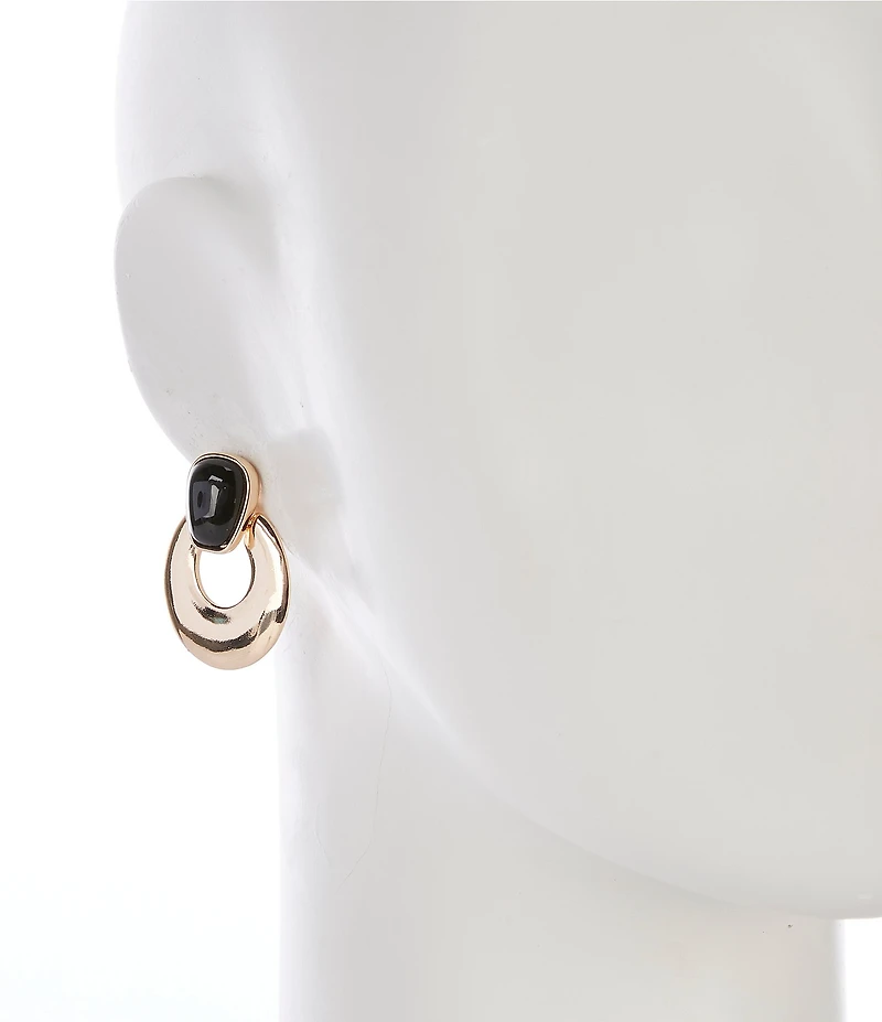 Dillard's Jet Cab Polished Metal Puffy Doorknocker Orbital Earrings