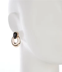 Dillard's Jet Cab Polished Metal Puffy Doorknocker Orbital Earrings
