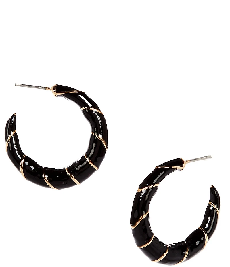 Dillard's Jet Enamel Wrap Hoop Earrings