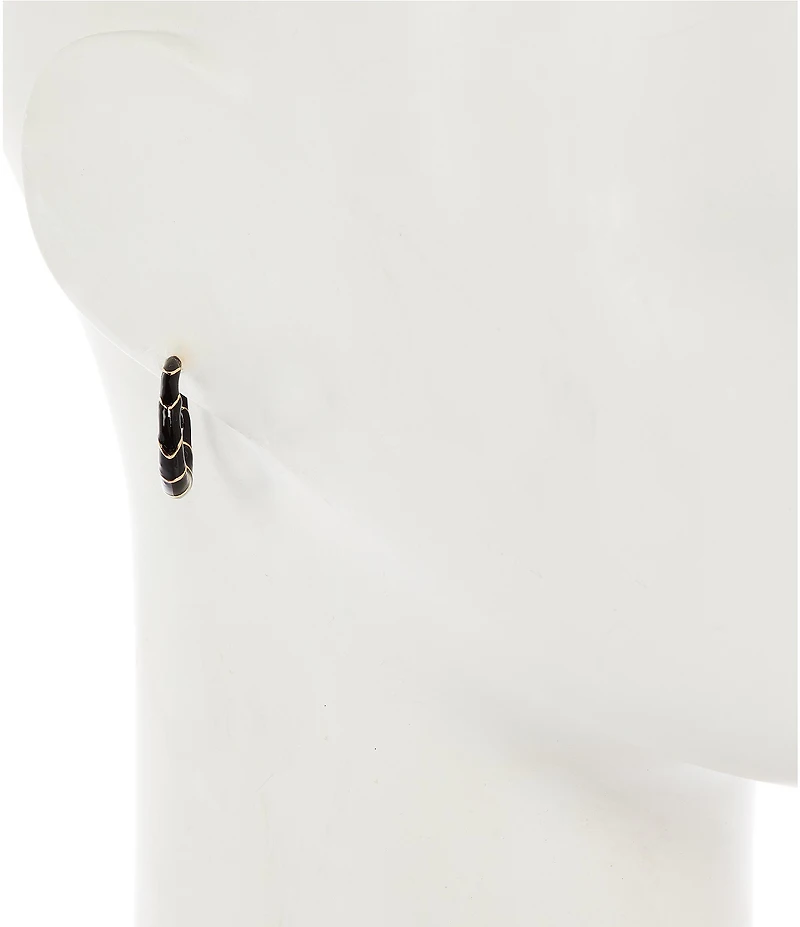 Dillard's Jet Enamel Wrap Hoop Earrings
