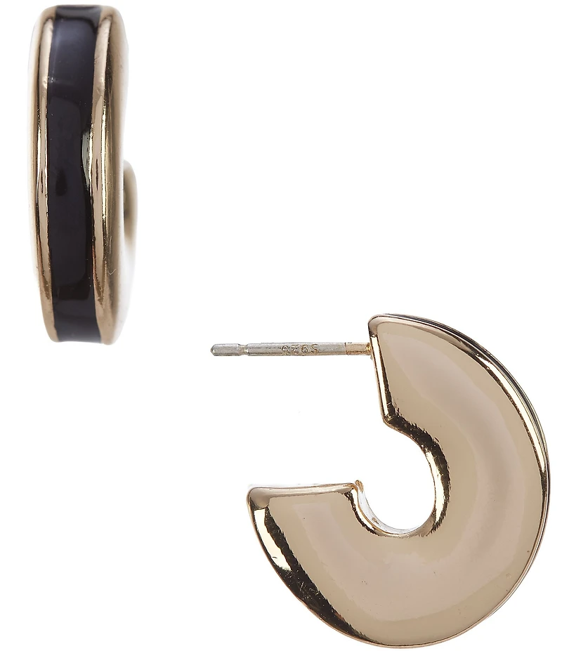 Dillard's Jet Epoxy Edge Small Oval Hoop Earrings