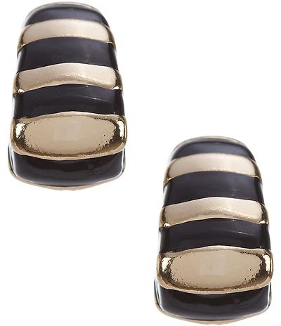 Dillard's Jet Epoxy Polished Metal Clip Hoop Earrings