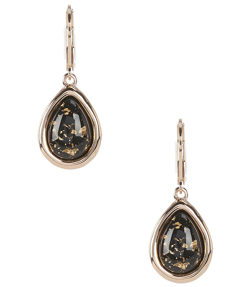 Dillard's Jet Metallic Gold Teardrop Drop Earrings