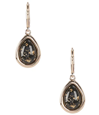 Dillard's Jet Metallic Gold Teardrop Drop Earrings