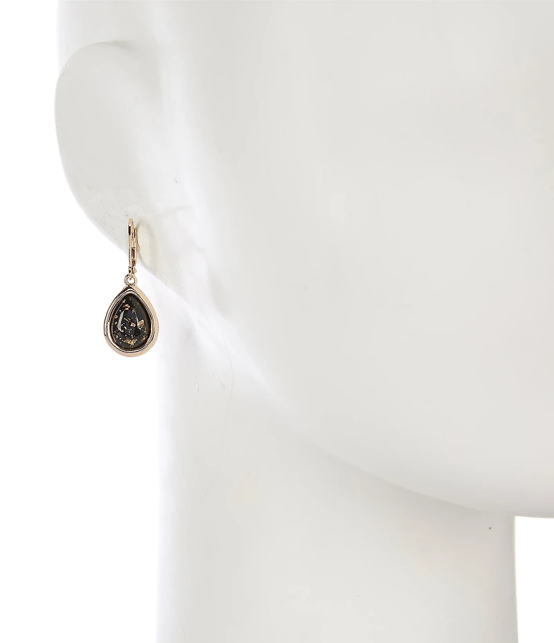 Dillard's Jet Metallic Gold Teardrop Drop Earrings