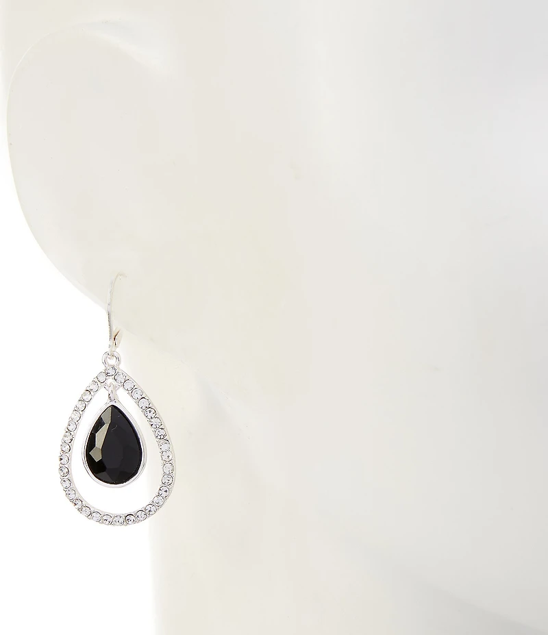Dillard's Jet Stone Crystal Pave Orbital Teardrop Orbital Earrings