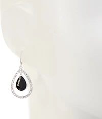 Dillard's Jet Stone Crystal Pave Orbital Teardrop Orbital Earrings